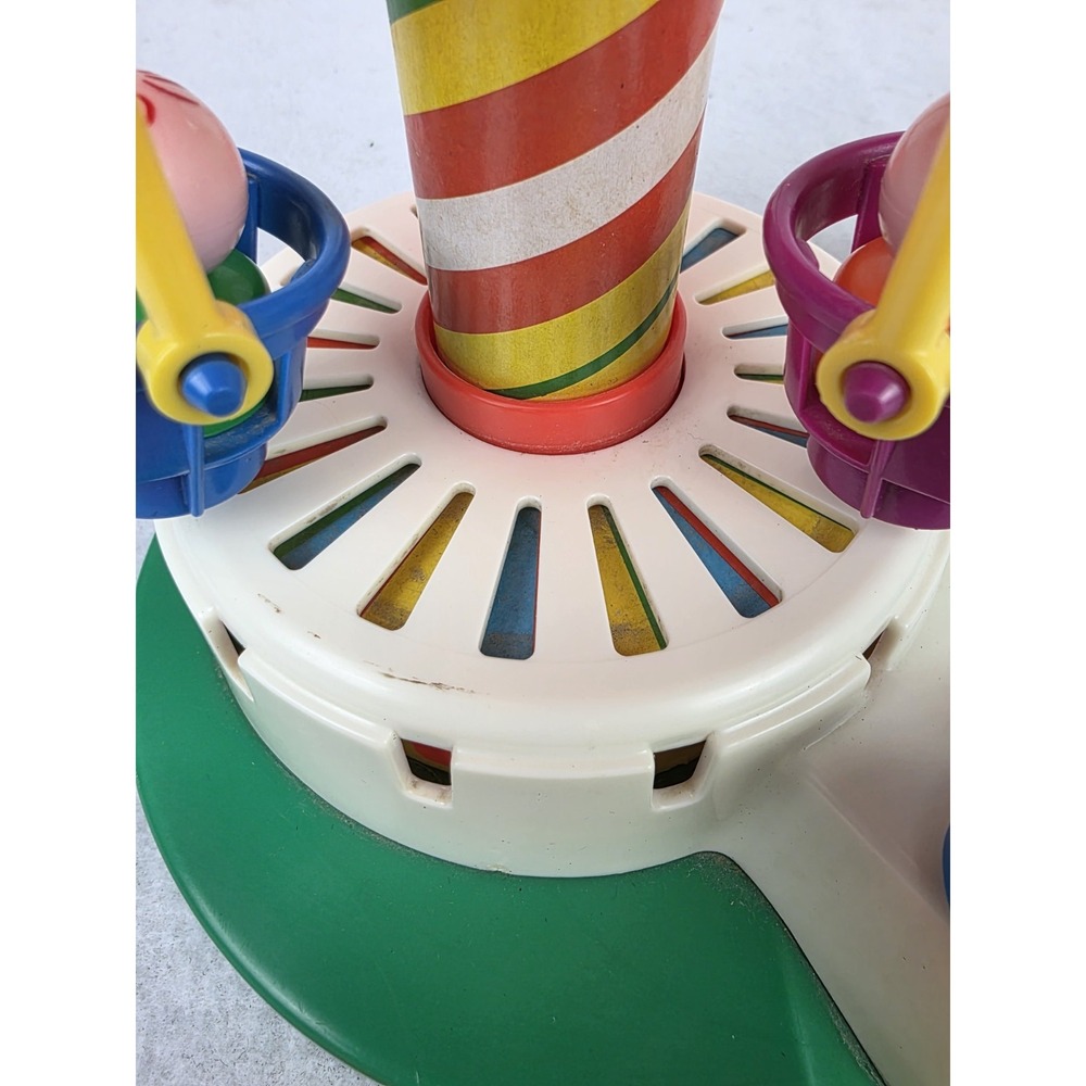 Vintage Fisher Price Little People Change A Tune Carousel 1980s With Discs - Picture 3 of 15